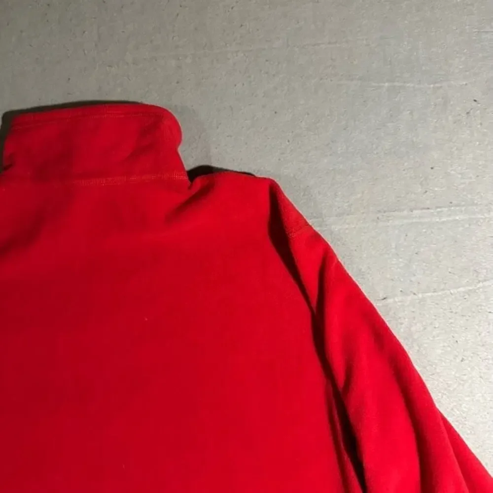 The North Face Quarter Zip Fleece Jacket Mens Large Red Hiking Outdoors